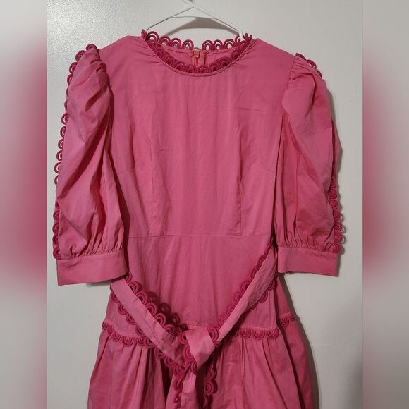 Celia B Azucena Dress Cotton Pink Sundress Flowy Size Small Belted - Picture 11 of 12